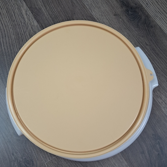 Vintage Tupperware White Suzette Divided Relish Serving Tray With Tan Lid - Picture 5 of 10